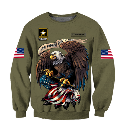 Custom name US Army Veteran Basic Eagle 3d printed shirts Proud Military DQB21052101