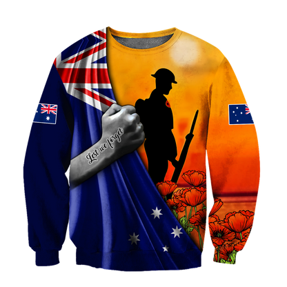 Lest we forget Australia Veteran 3D print shirt