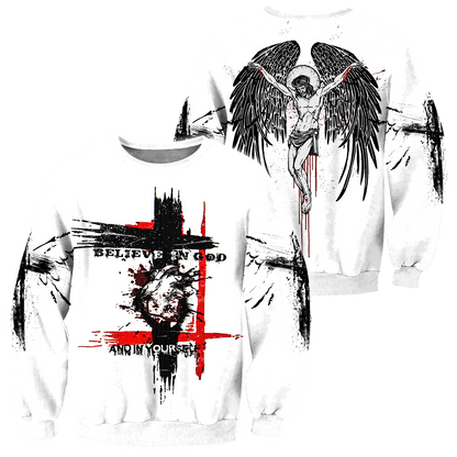 Believe in God and in Yourself Jesus 3D All Over Printed Unisex Shirts