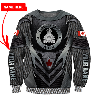 Personalized Name XT Canadian Army Veteran 3D Printed Clothes PD30032101
