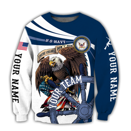 Custom name US Navy Veteran Team Boat 3d printed shirts Proud Military NTN18052105
