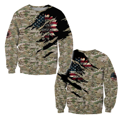 American Sunflower Camo 3D All Over Printed Unisex Shirts