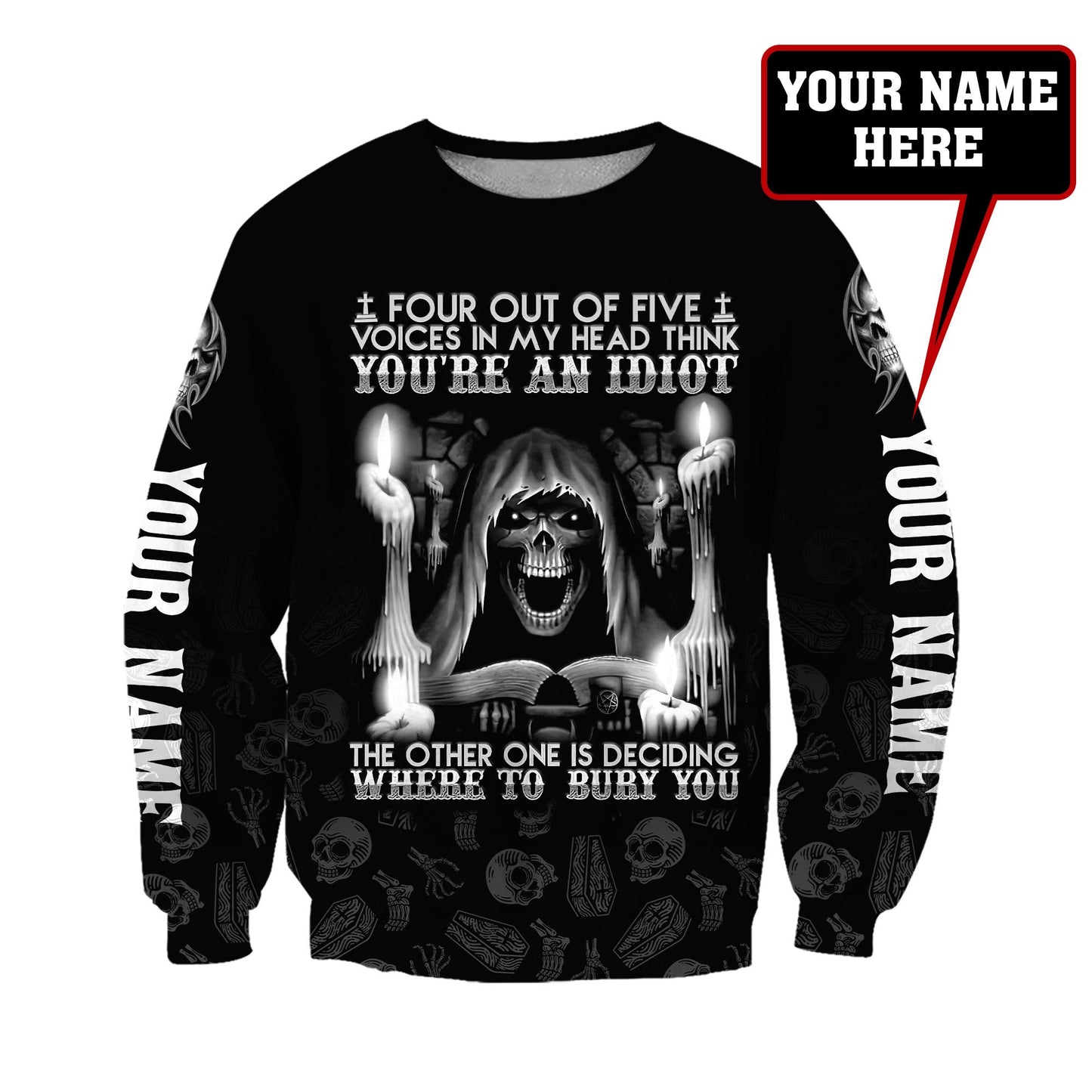 Customize Name Tattoo Skull Hoodie For Men And Women AM15042103