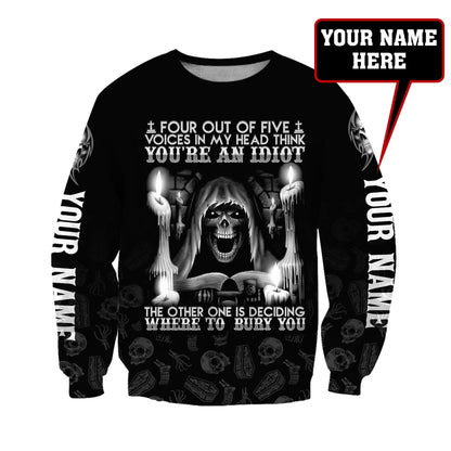 Customize Name Tattoo Skull Hoodie For Men And Women AM15042103