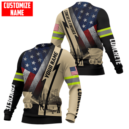 US Concrete Finisher Custom name 3D printed shirts