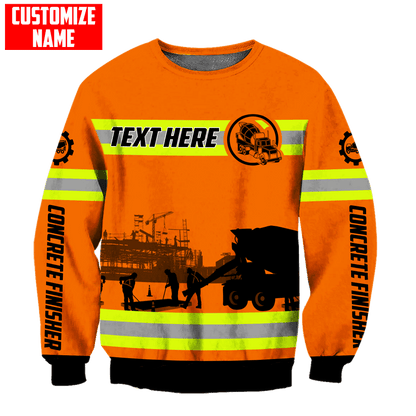 Concrete Finisher Safety Custom name 3D printed shirts