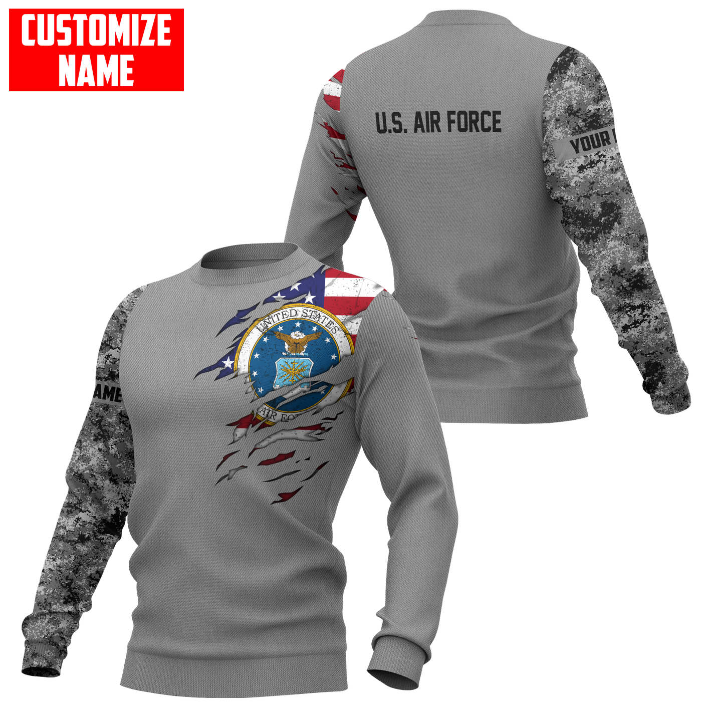 Custom name Soldier US Air Force 3d all over printed shirt hoodie MH06072108