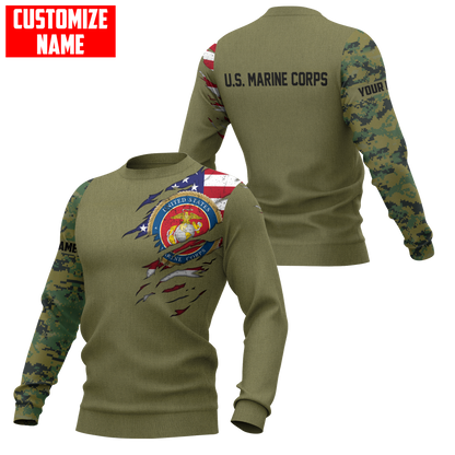 Custom name Soldier US Marine Corps 3d all over printed shirt hoodie MH06072107