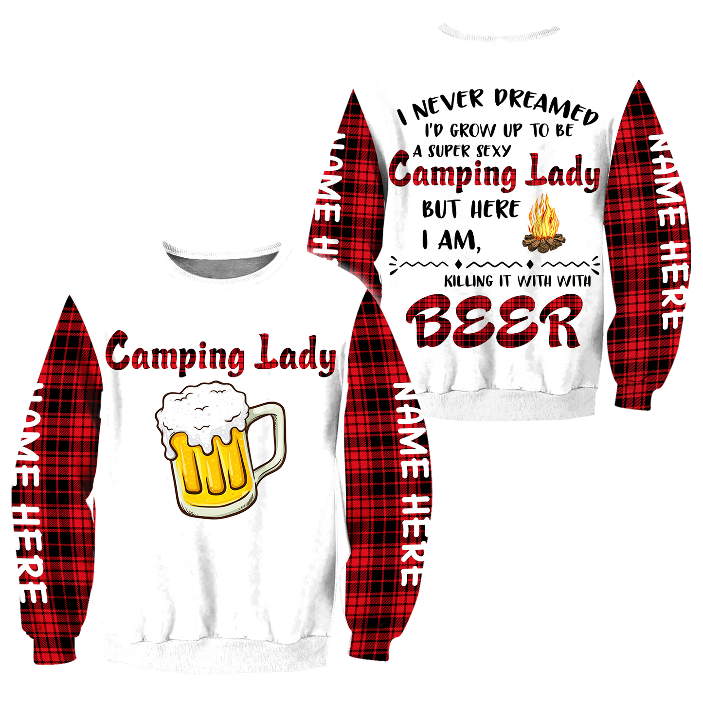 3D All Over Printed Camping  Lady Unisex Shirts SN01022103 Custom Name XT