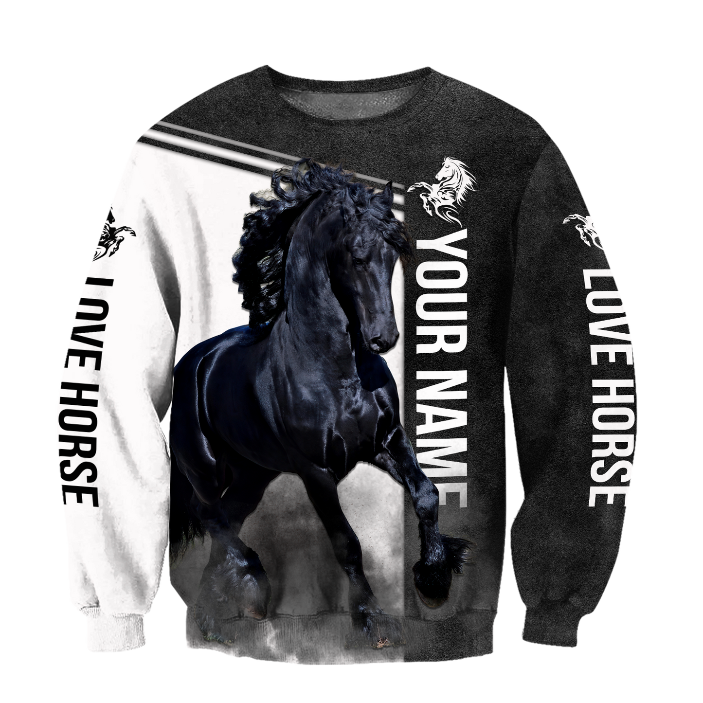 Personalized Friesian Horse 3D All Over Printed Unisex Shirts