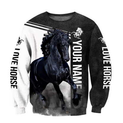 Personalized Friesian Horse 3D All Over Printed Unisex Shirts