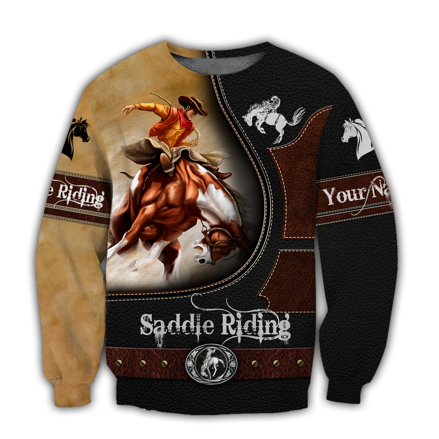 Personalized Name Rodeo 3D All Over Printed Unisex Shirts Bronc Saddle