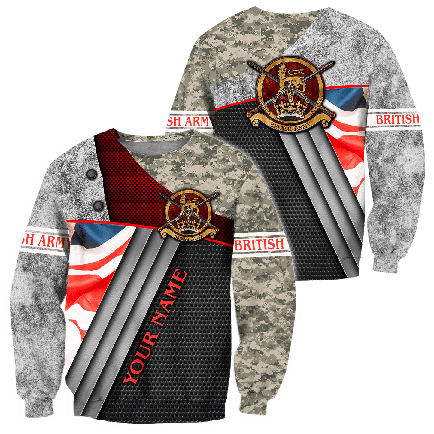 British Army 3D All Over Printed Unisex Shirts