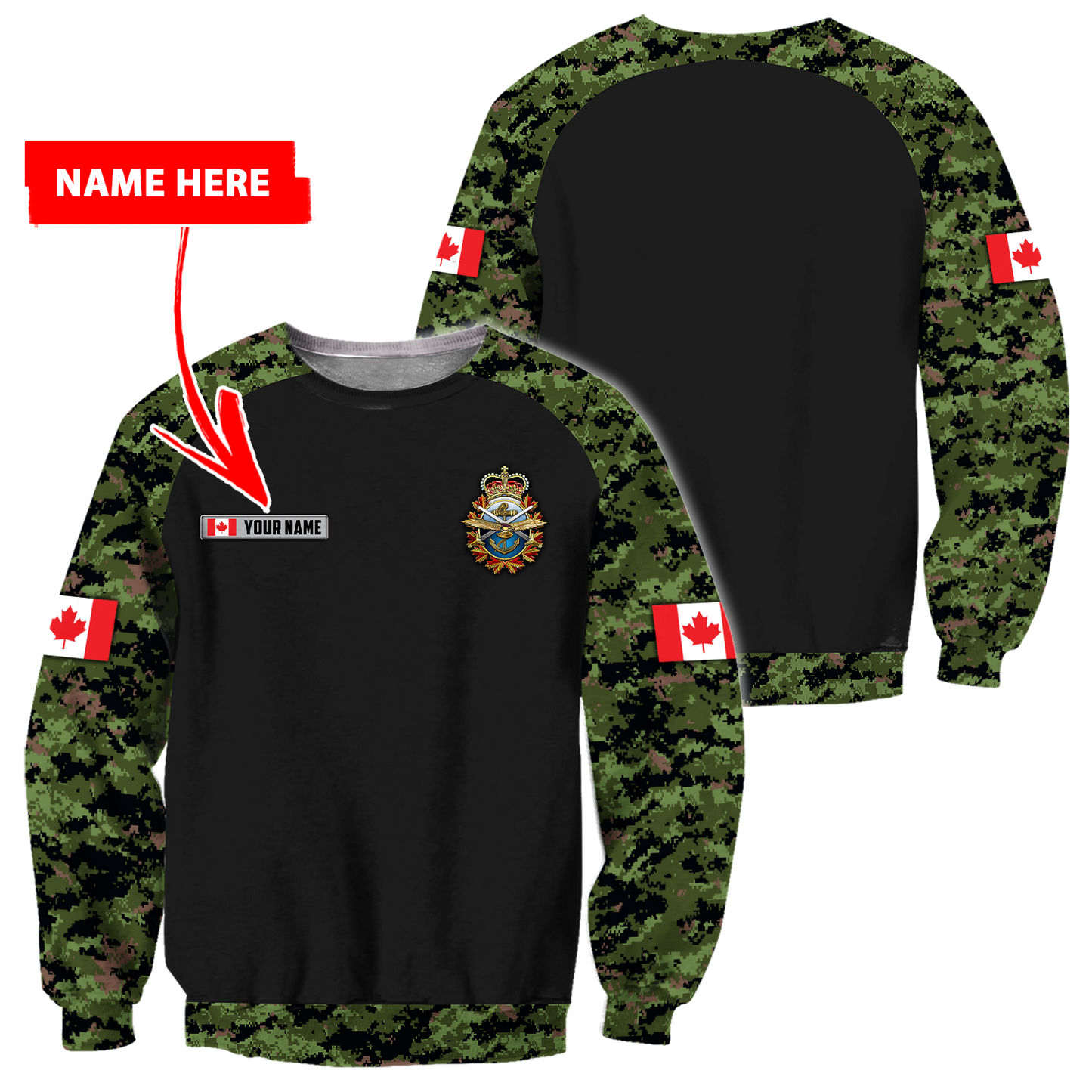 Custom Name XT Canadian 3D Printed Clothes PD16042105