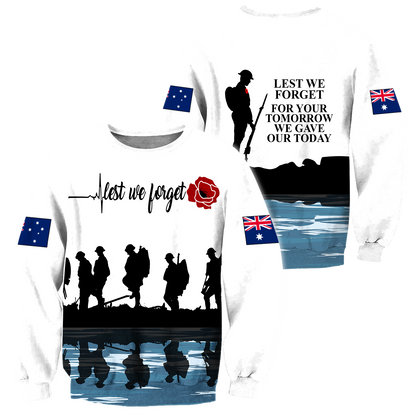 Lest we forget Honor the fallen AU Veteran 3D print shirts