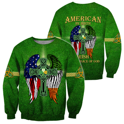 American By Birth - Irish By The Grace Of God 3D All Over Printed Unisex Shirts DQB02012101