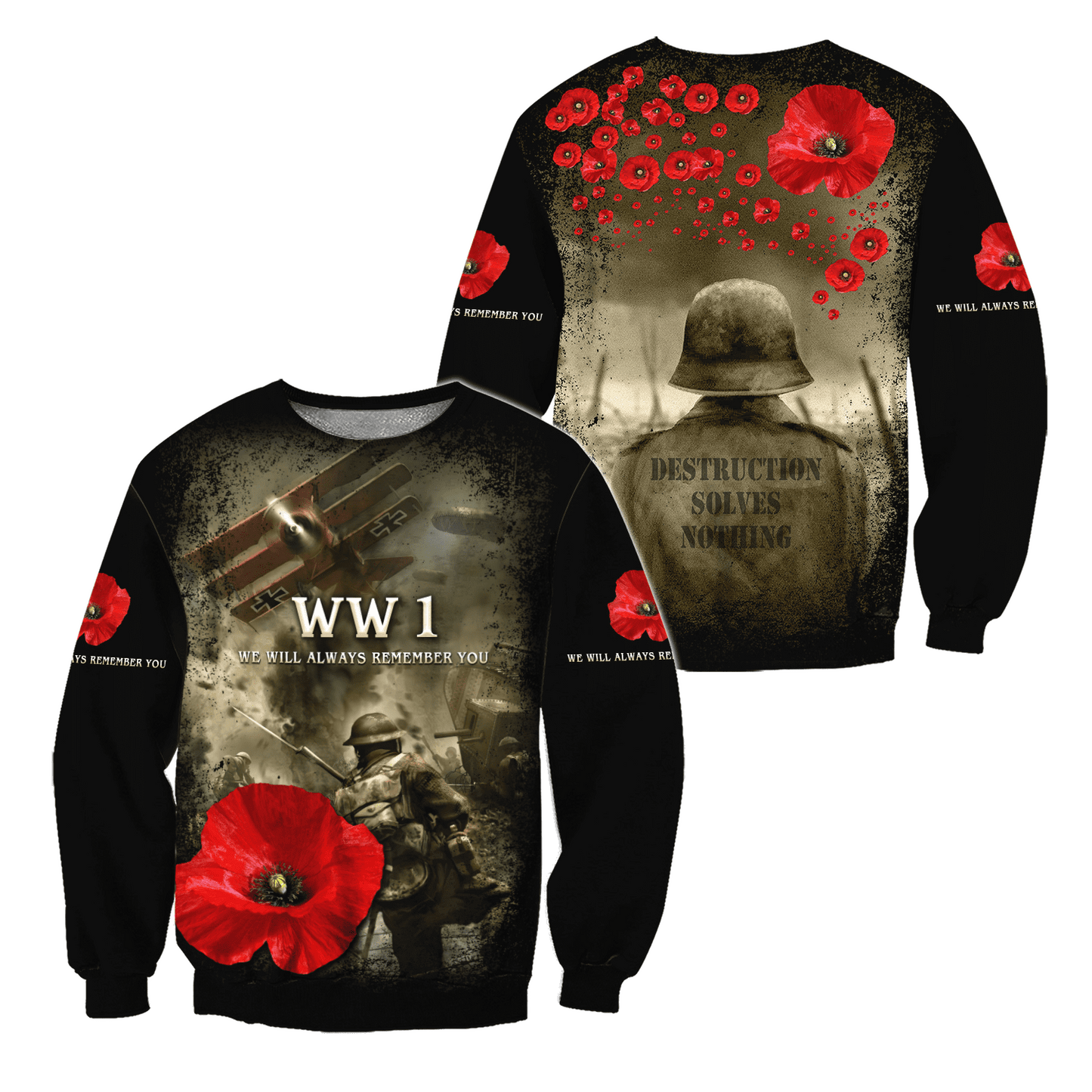 Remembrance Day Lest We Forget 3D All Over Printed Unisex Shirts