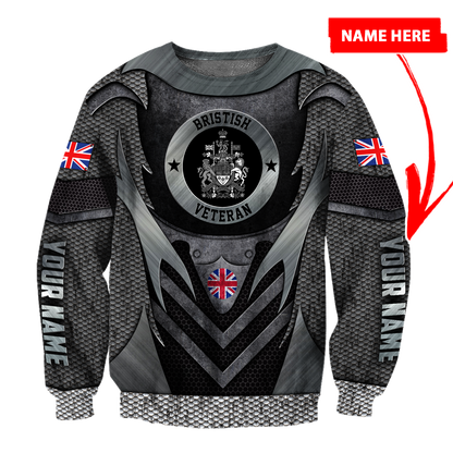 Personalized Name XT Bristish Veteran 3D Printed Shirts PD01042103