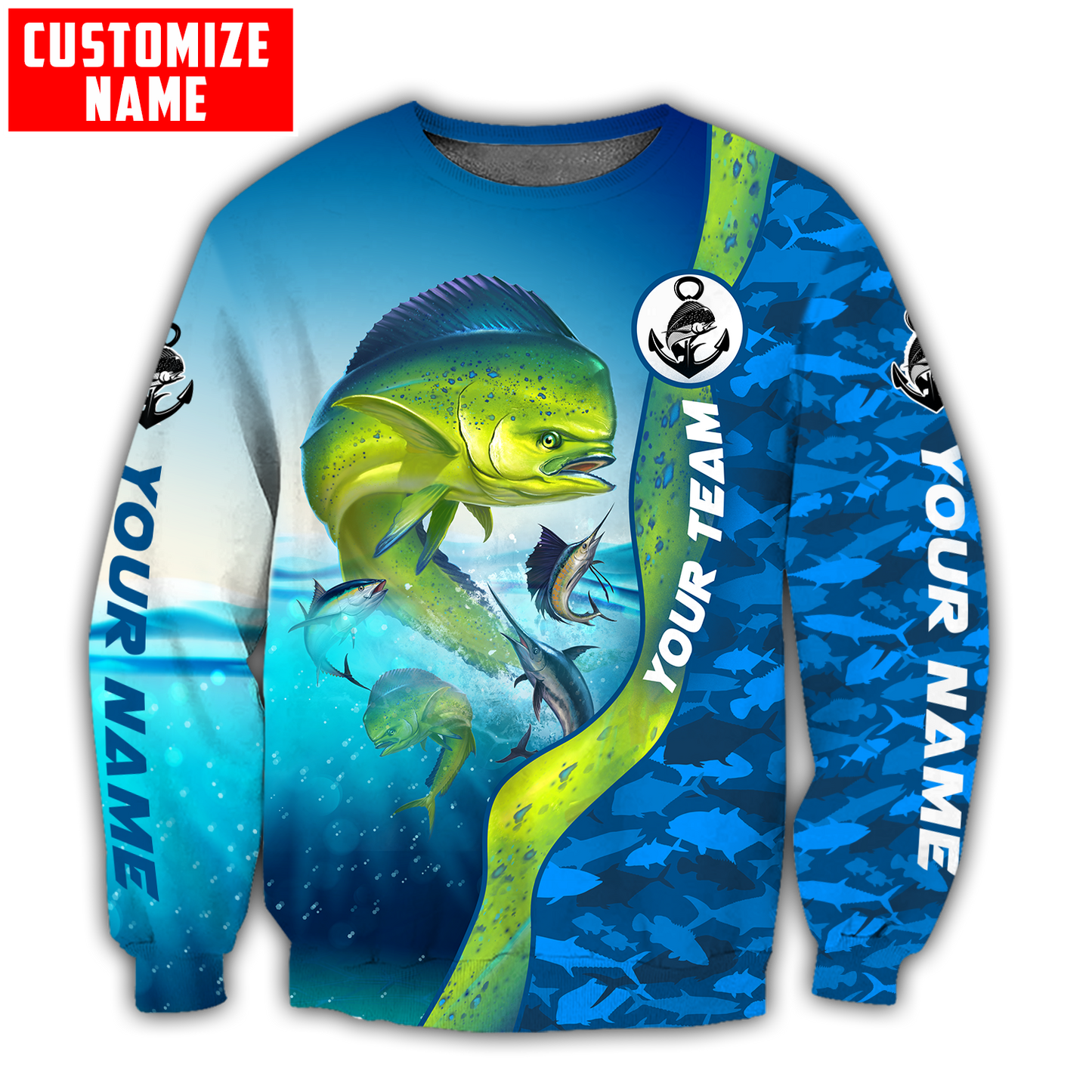 Custom name Mahi mahi fishing Team Billfish 3D Design Printed Shirts