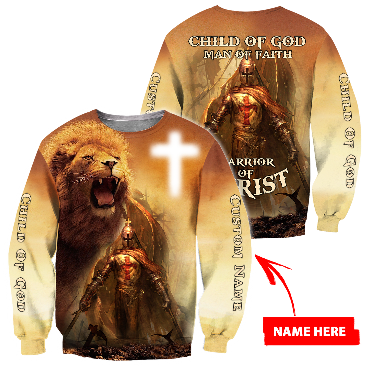 Lion Jesus Knight Templar 3D All Over Printed Shirts