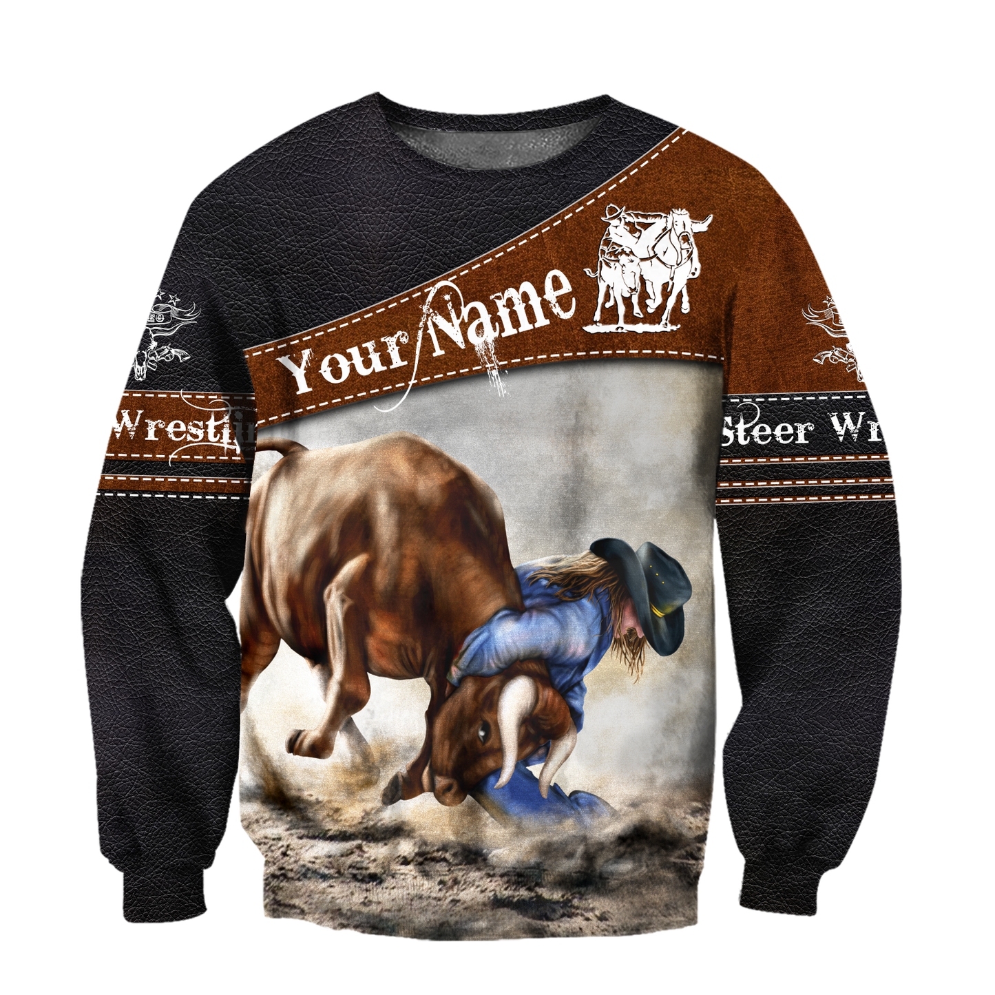 Personalized Name Bull Riding 3D All Over Printed Unisex Shirts Steer Wrestling