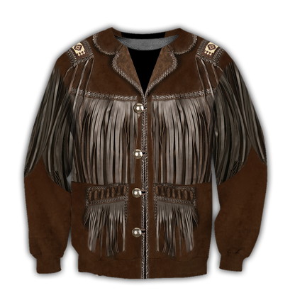 Native Cowboy Jacket No25 Cosplay 3D Over Printed Unisex Deluxe Hoodie ML