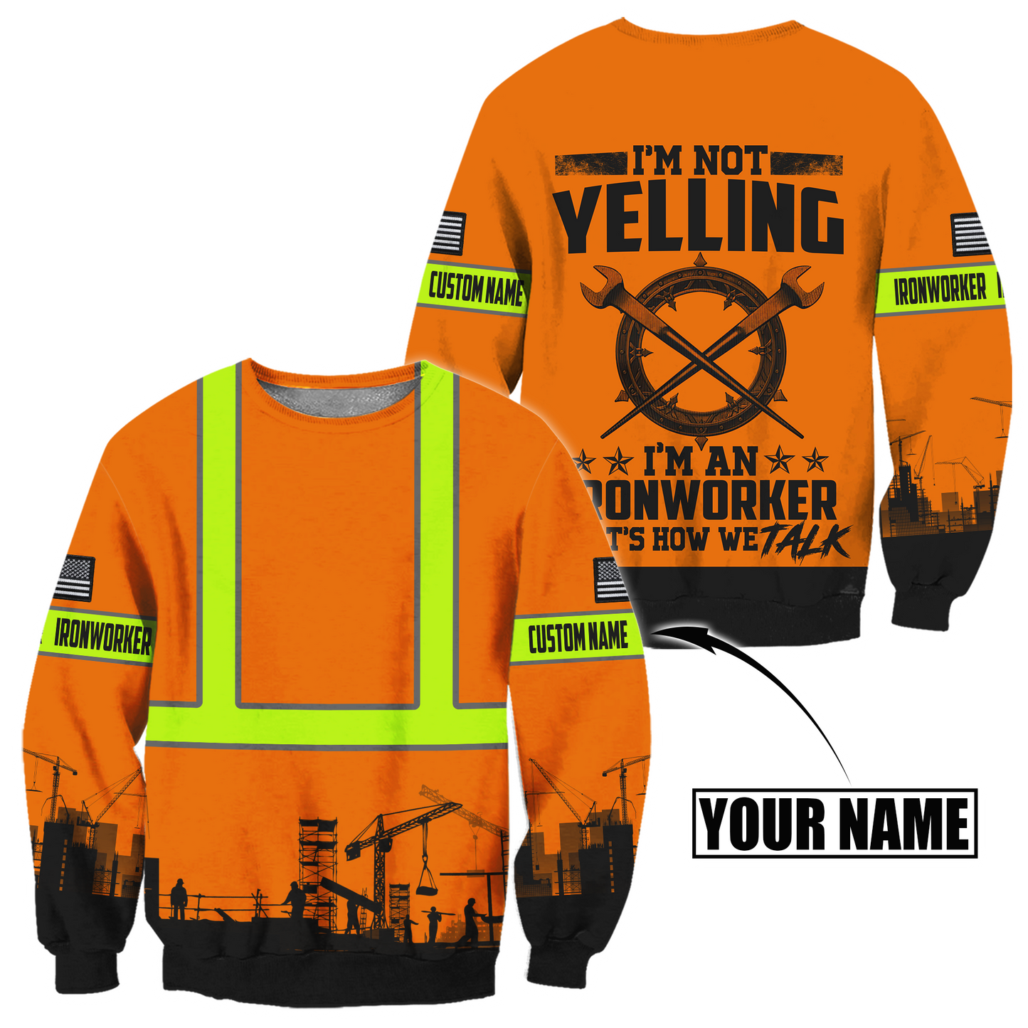 Personalized Ironworker Safety I'm Not Yelling 3D All Over Printed Unisex Shirts TN