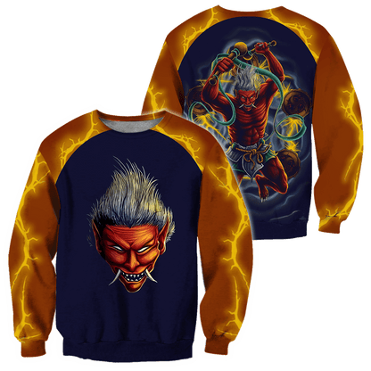 Japan Mythology Raijin 3D All Over Printed Unisex Shirts