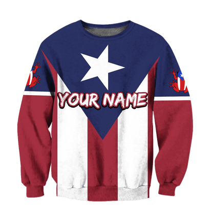 Customize Name Puerto Rico 3D All Over Printed Unisex Shirts