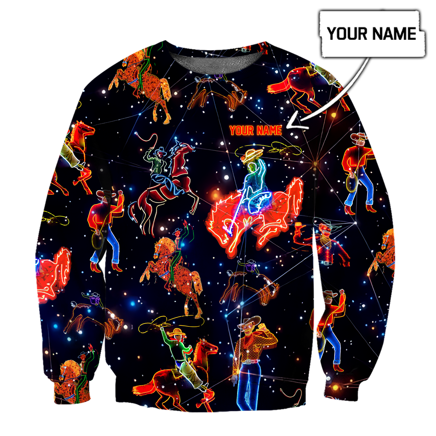 Personalized Name Rodeo 3D All Over Printed Unisex Shirts Galaxy Pattern