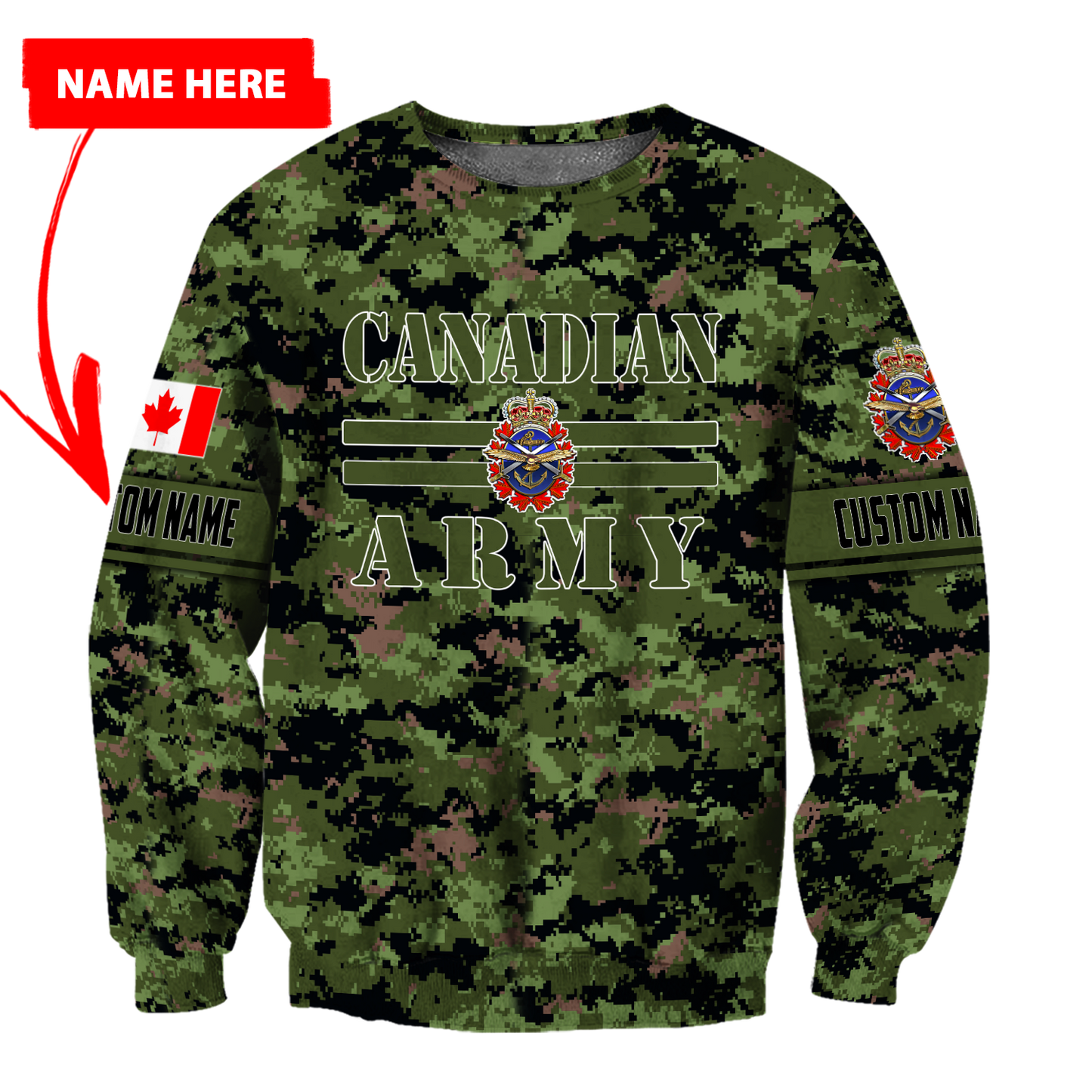 Personalized Name XT Canadian Veteran - Jesus 3D All Over Printed Shirts PD08032102