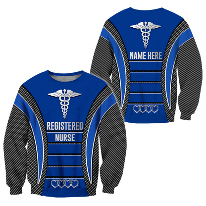 3D All Over Printed RN Nurse Unisex Shirts Custom Name XT