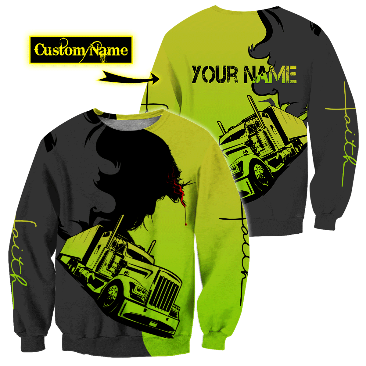 Personalized Name Trucker 3D All Over Printed Shirts For Men and Women