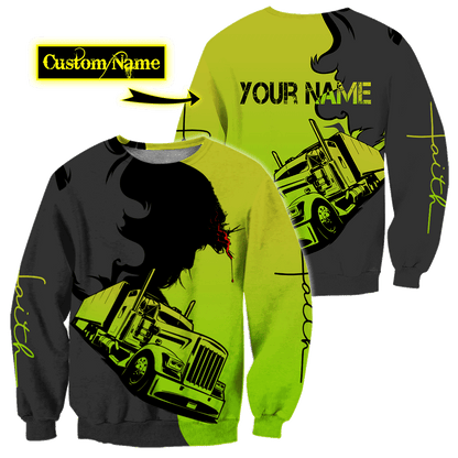 Personalized Name Trucker 3D All Over Printed Shirts For Men and Women