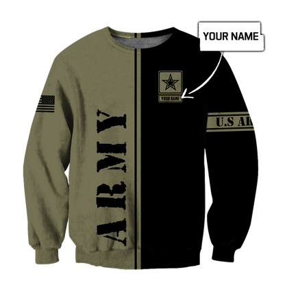 Custom name US Army Veteran Basic 3d printed shirts Proud Military SN19052104