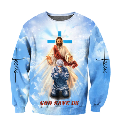 Premium Unisex Hoodie Easter Day Christian Jesus No7 ML God Save Us
