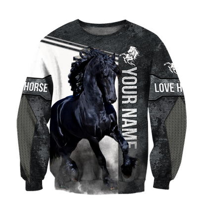 Personalized Friesian Horse 3D All Over Printed Unisex Shirts