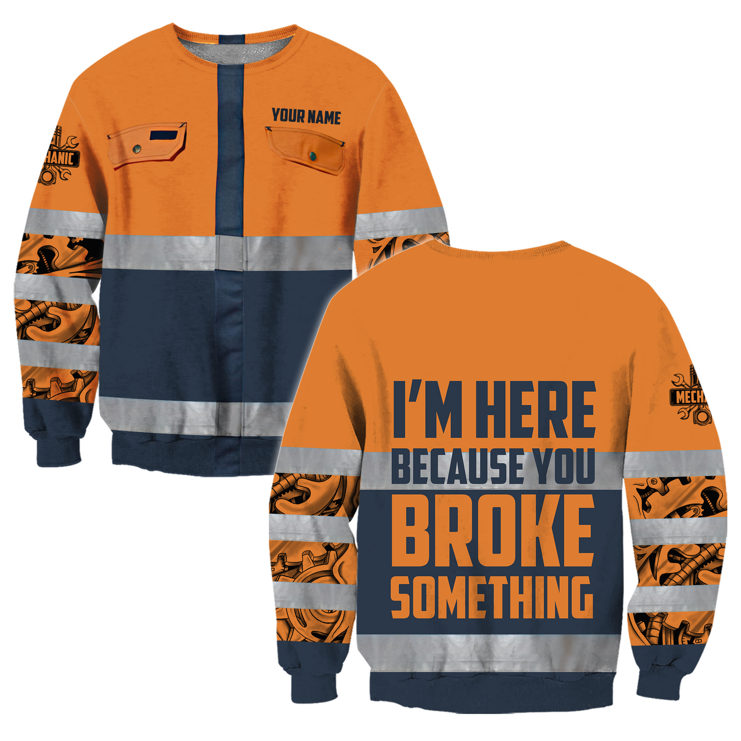 Personalized Mechanic Safety 3D All Over Printed Hoodie For Men and Women Pi112054