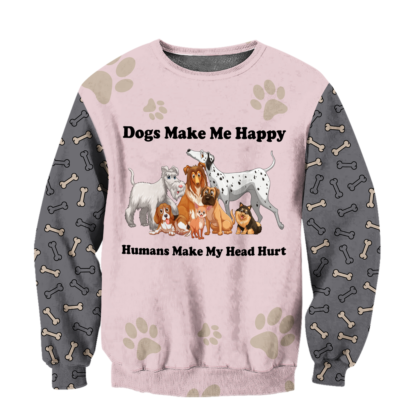 3D All Over Printed Dog Make Me Happy Unisex Shirts XT