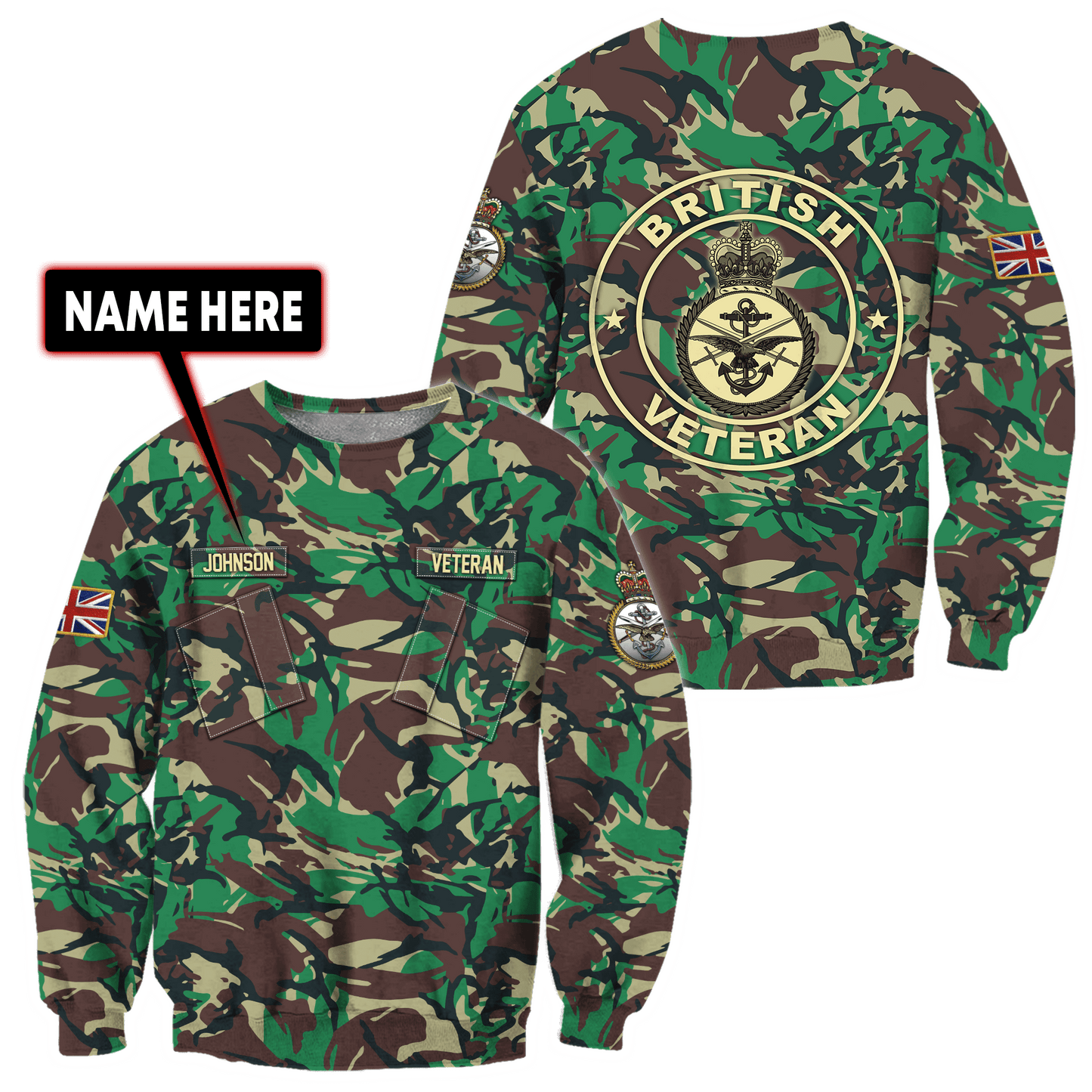 Custom Name XT British Armed Forces 3D Printed Shirts