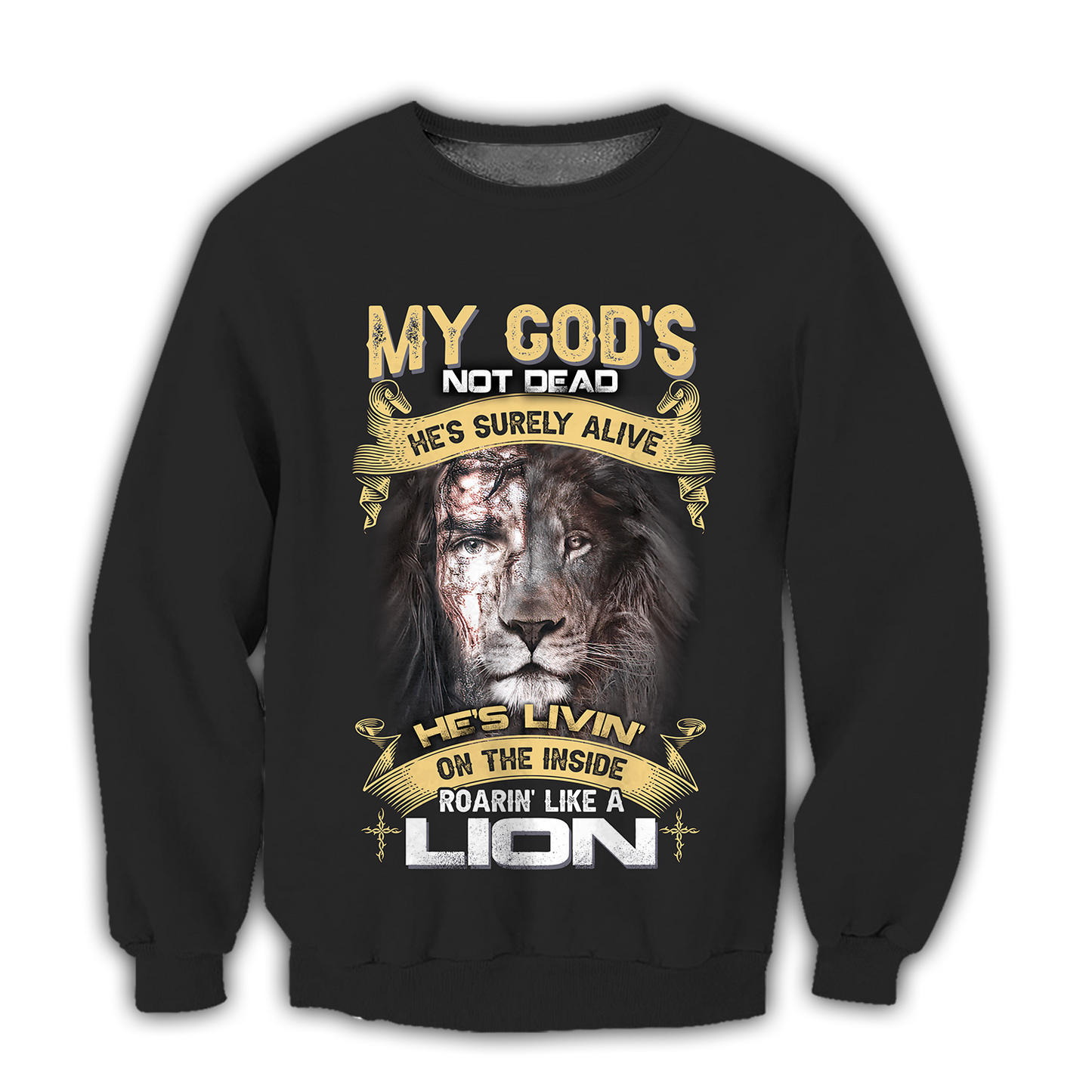 He's living on the inside Roarin' like a Lion - T shirt Style for Men Father's Day Gift