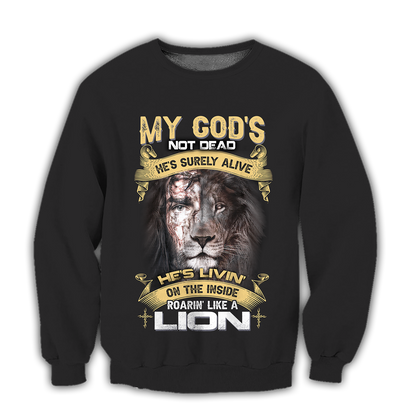He's living on the inside Roarin' like a Lion - T shirt Style for Men Father's Day Gift