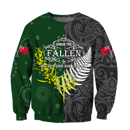 Honor and respect day culture Australia and Kiwi Veteran 3D print shirts