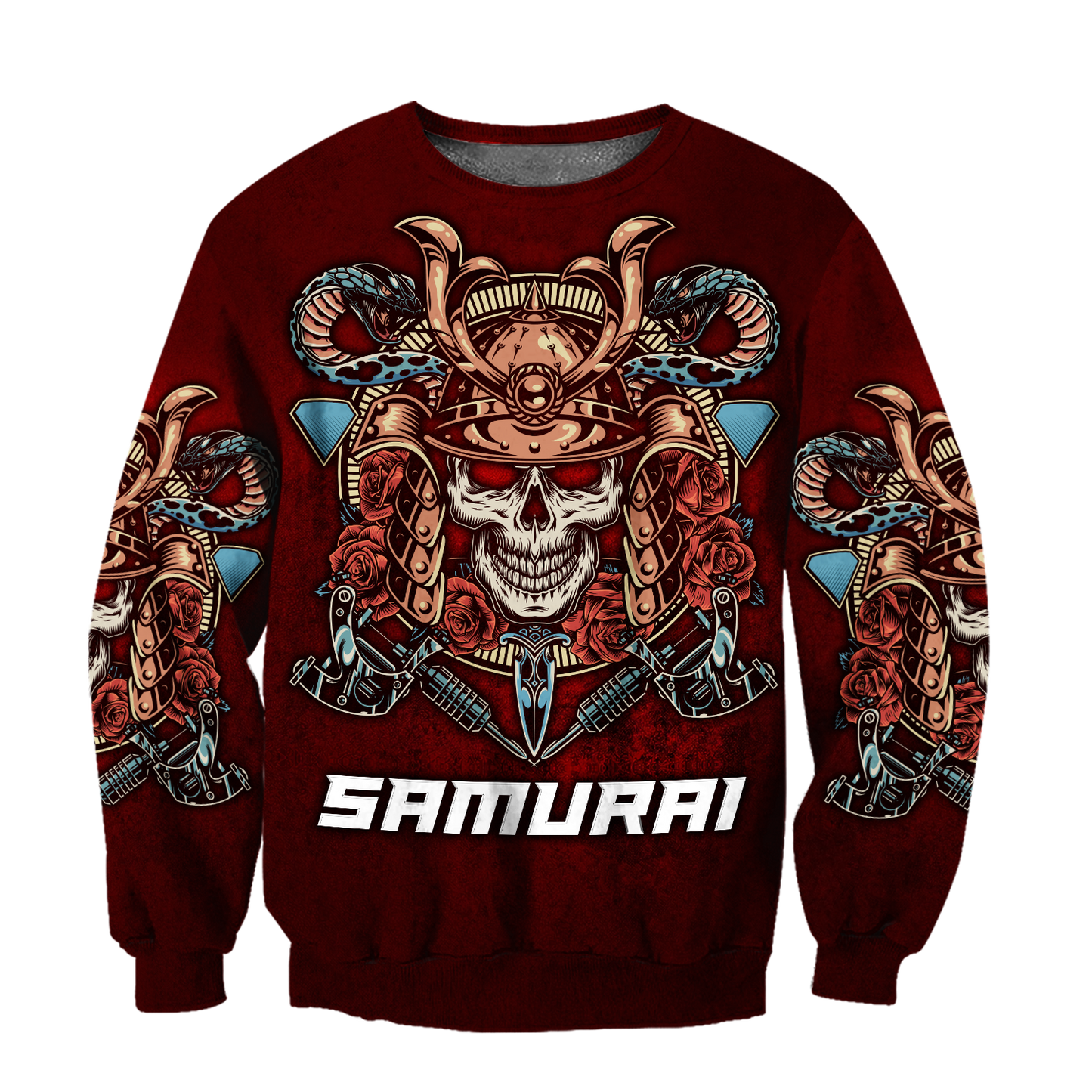 Premium Unisex All Over Printed Samurai Skull Shirts MEI