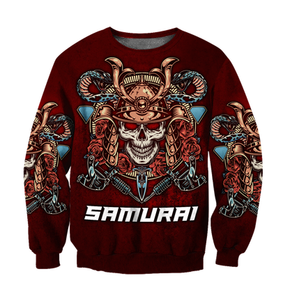 Premium Unisex All Over Printed Samurai Skull Shirts MEI