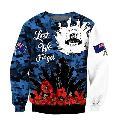 Lest We Forget Anzac Day 3D Printed Unisex Shirts TN