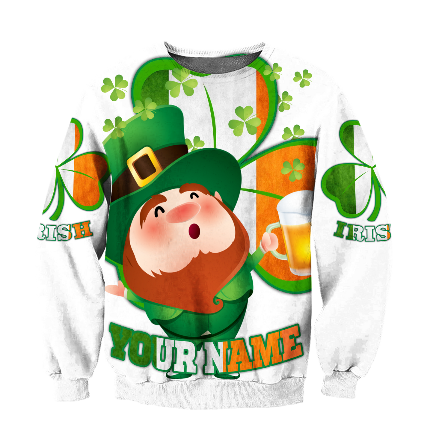 Irish 3D All Over Printed Unisex Shirts Saint Patrick's Day White Ver