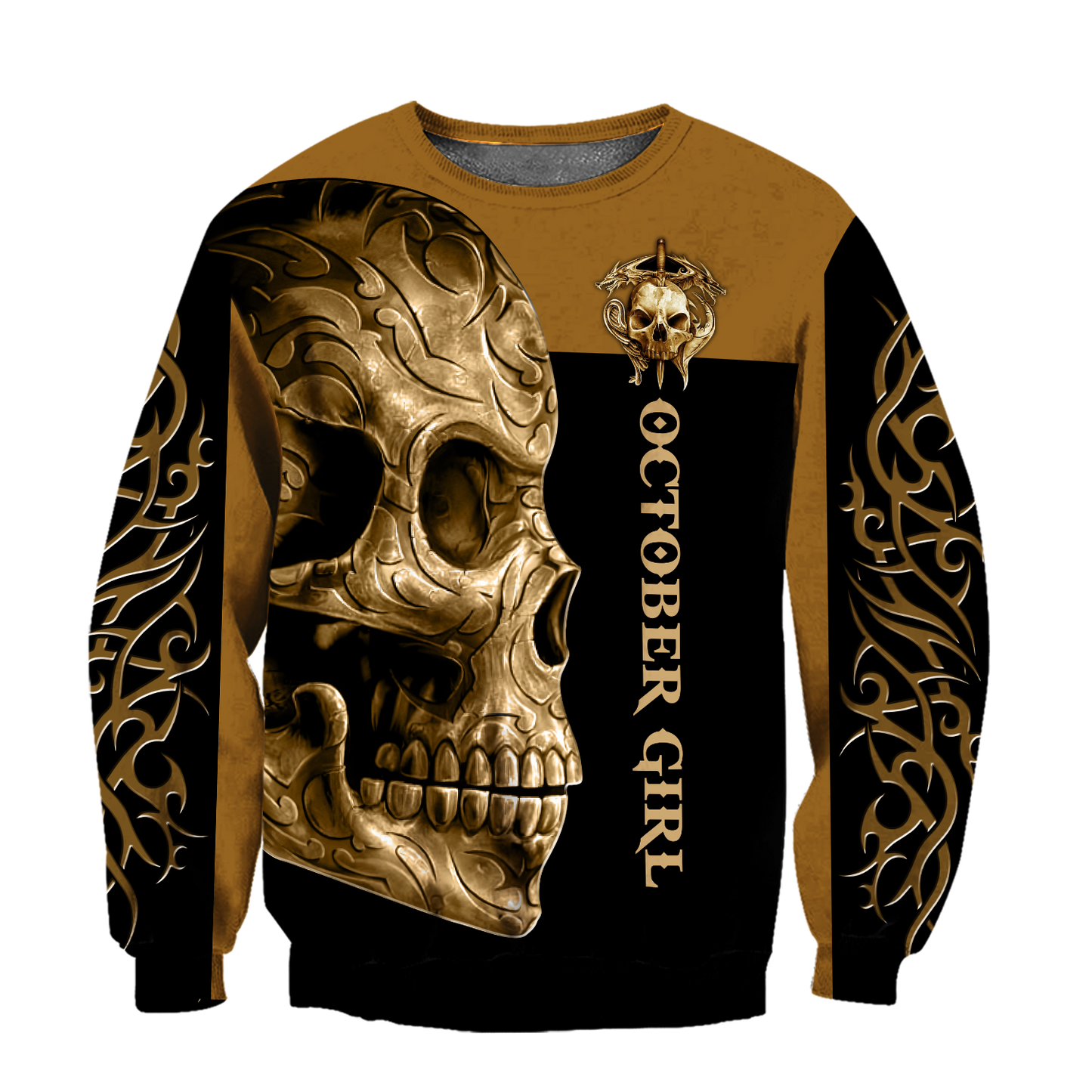 October Girl Skull 3D All Over Printed Shirts For Men and Women MH28062101