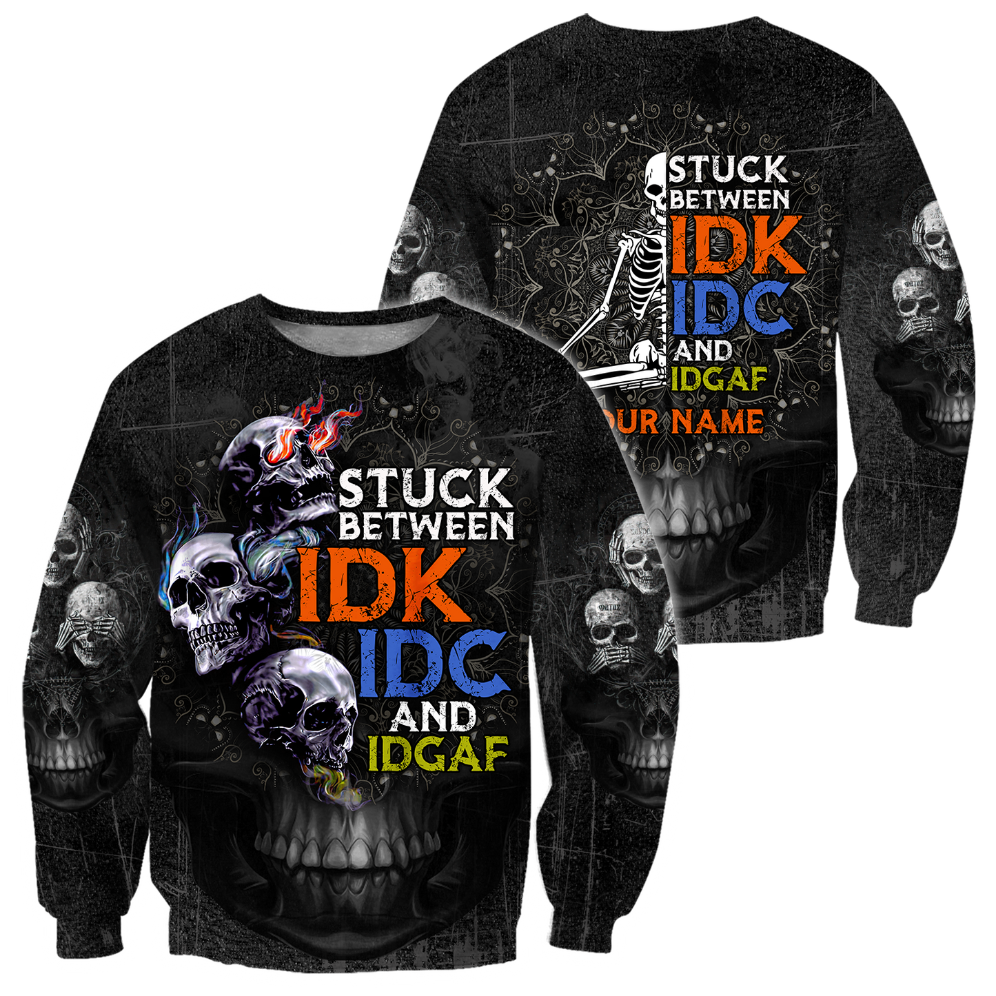 Customize Name Stuck Skull Hoodie For Men And Women TNA23032103