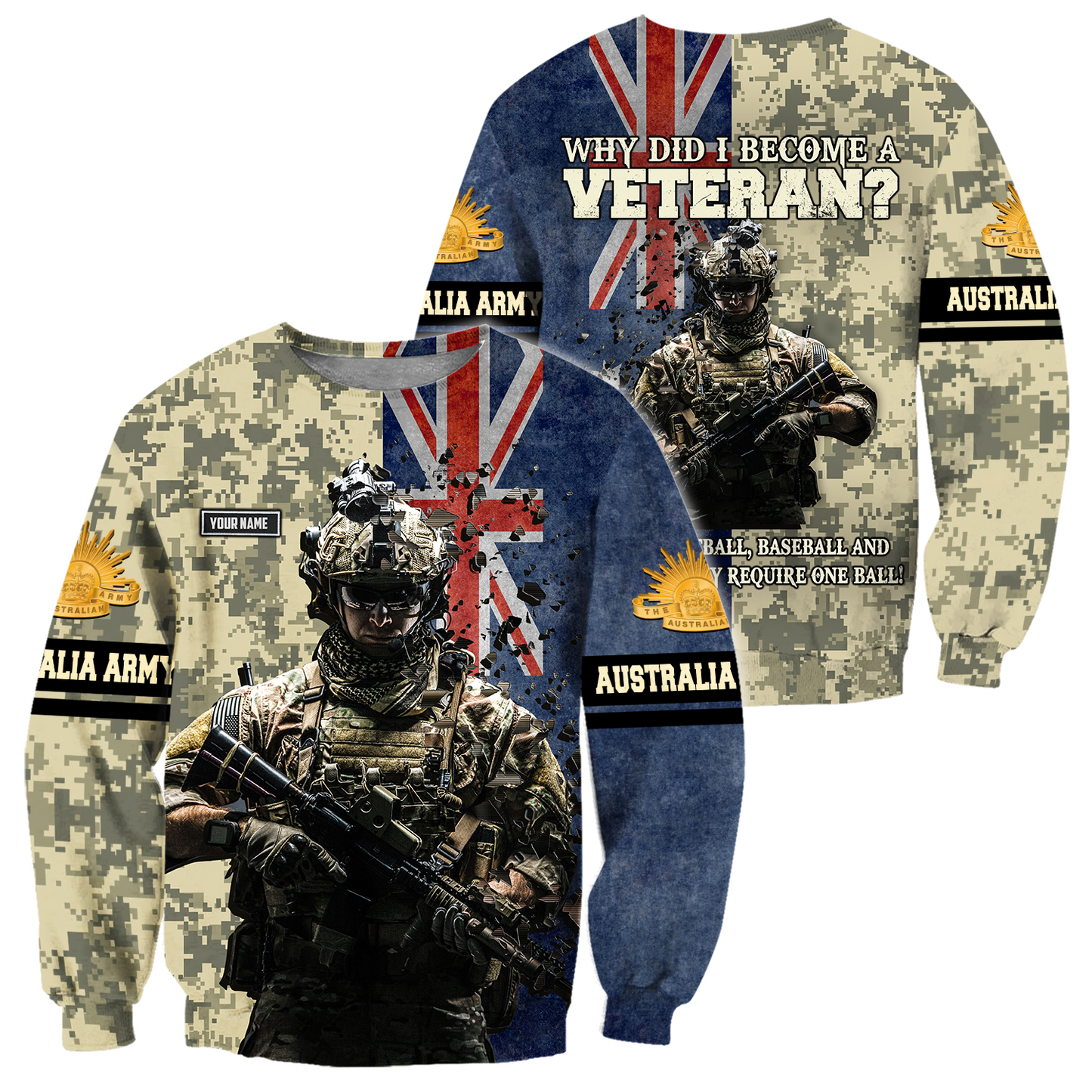 Personalized Name - The Australian Army 3D All Over Printed Shirts DQB16032104